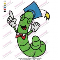 Graduate Worm of the University Embroidery Design